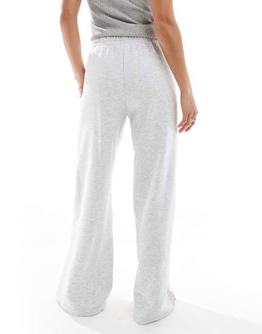 Bershka Petite - Joggers a fondo ampio color grigio mélange, 4 di 5