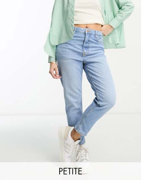 Bershka Petite – Ljusblå bekväma mom jeans - view 1