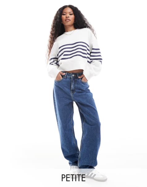 Bershka petite mom jeans in authentic blue - view 1