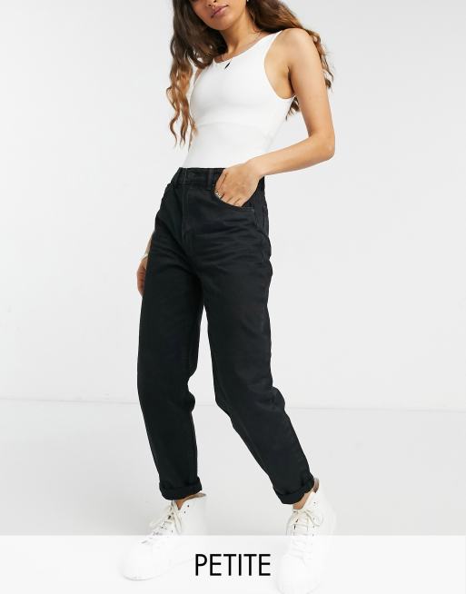 Bershka petite mom jeans in black