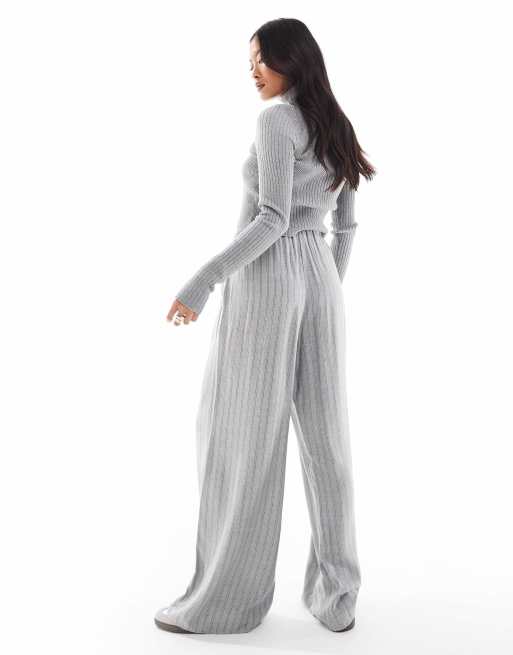 Bershka Petite - Pantalon ample avec cordon de serrage à la taille - Gris, 4 de 5