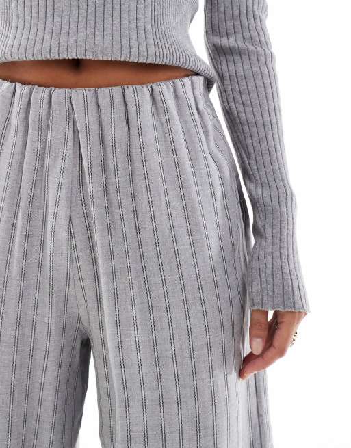Bershka Petite - Pantalon ample avec cordon de serrage à la taille - Gris, 5 de 5