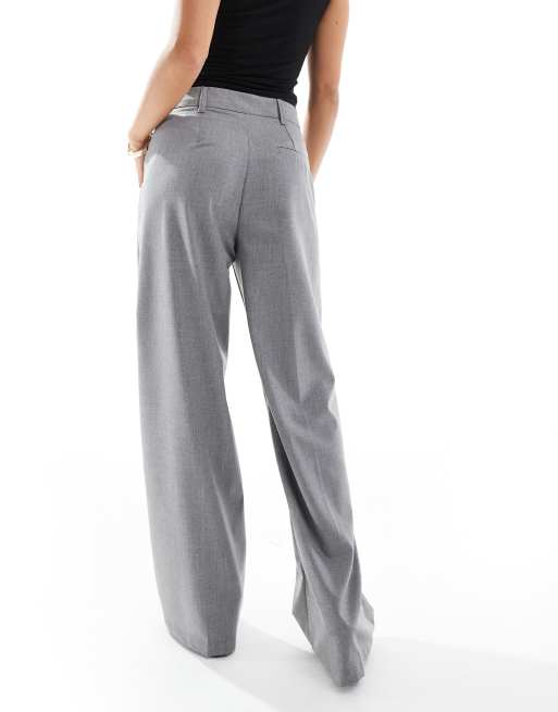 Tailored Trousers Pantalon Bershka Gris Wide Leg Pantalon à Plis - Main Image