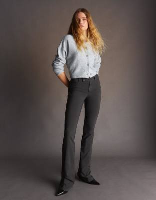Petite - Pantalon en bengaline - Gris 38