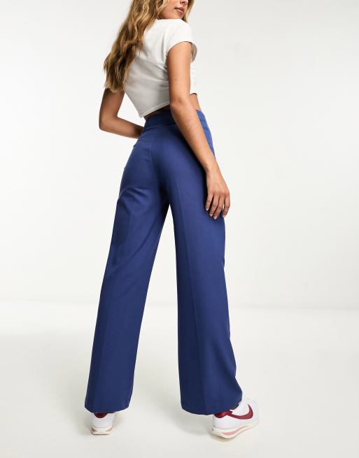 Pantalon large bleu marine hot sale