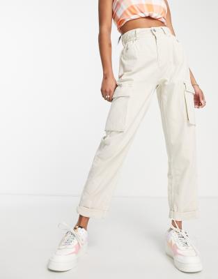 beige cargo trousers womens