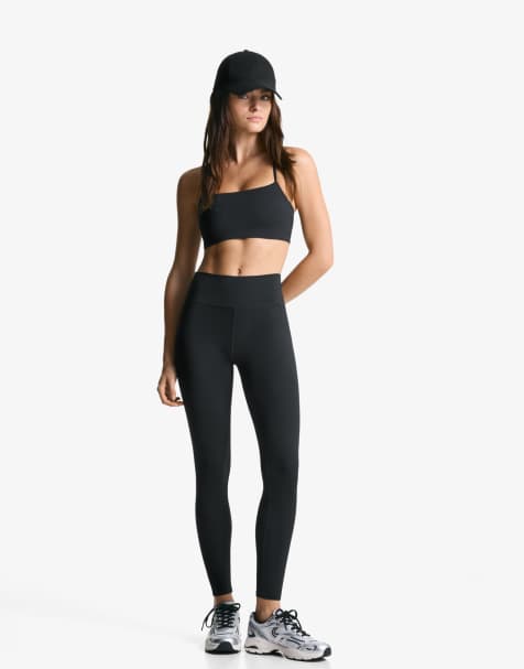 Bershka Petite quick-dry & breathable leggings in black