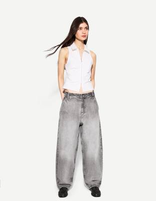 Bershka Bershka Petite skater jeans in grey