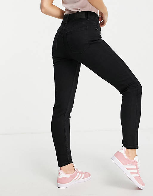 pantalons en chinos voor Skinny broeken Skinny Fit Broek Met Hoge Taille in het Zwart Dames Kleding voor voor Broeken ASOS Asos Design Petite 