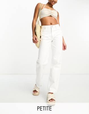 Bershka Flare Jean In Ecru-white