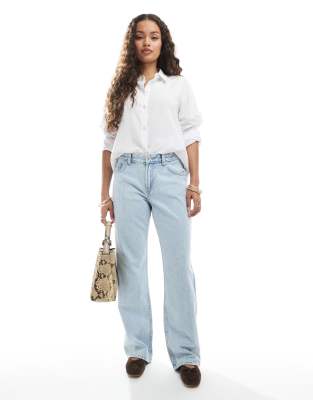 Bershka Petite Straight Leg Jeans