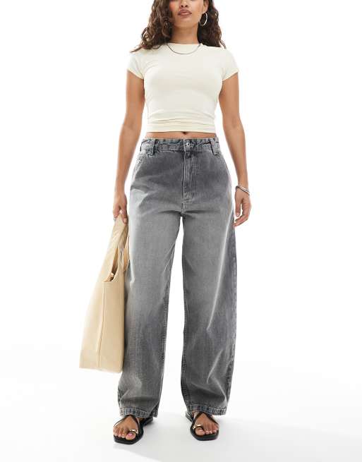 Bershka Petite – Szare jeansy skater