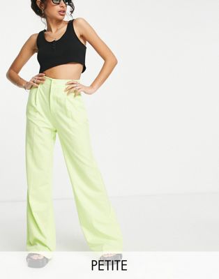 Bershka Petite tailored trouser in green - ASOS Price Checker