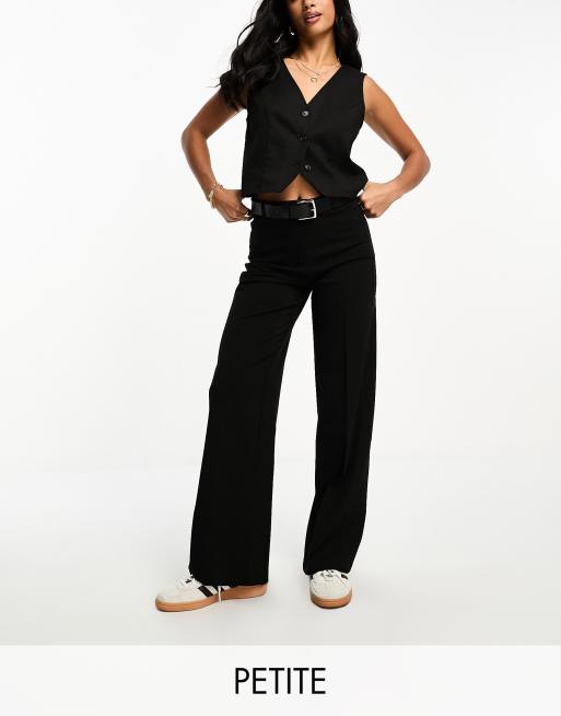 Bershka wide leg slouchy dad tailored trousers in black