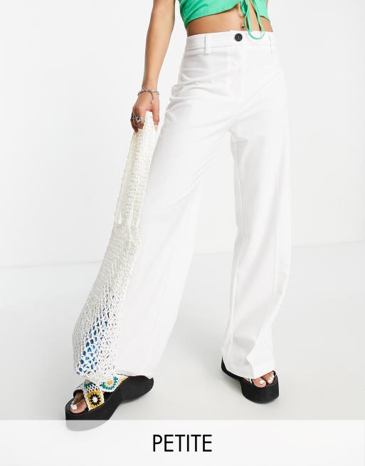 White petite 2025 wide leg pants