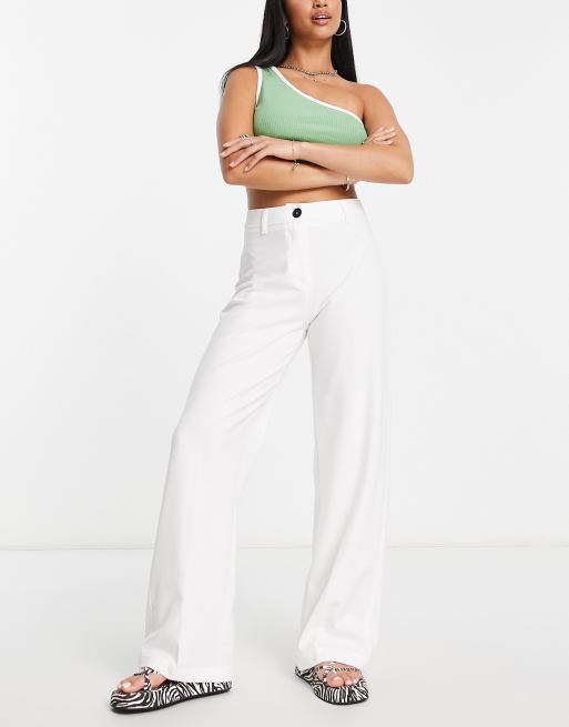 Petite white flared sales trousers