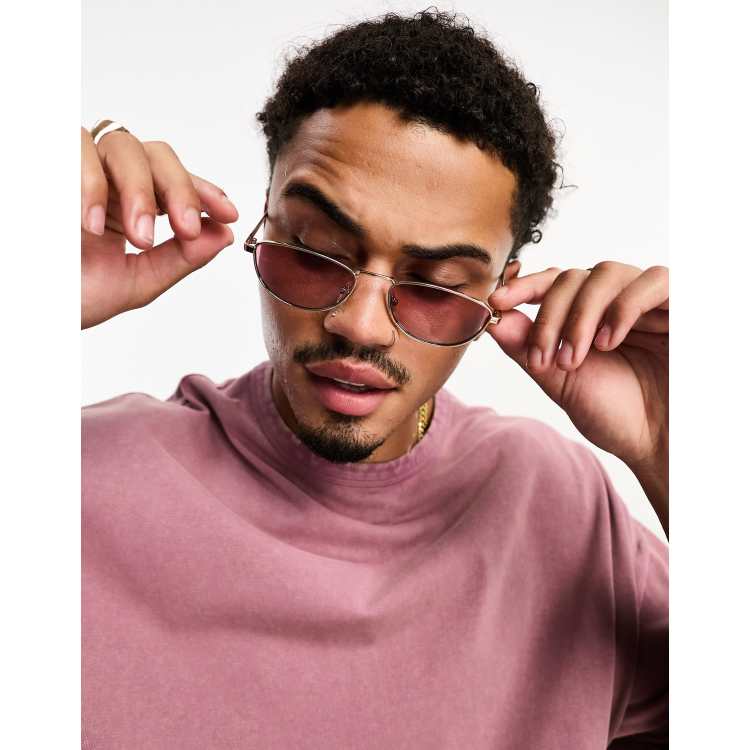 Pink tinted hotsell sunglasses mens