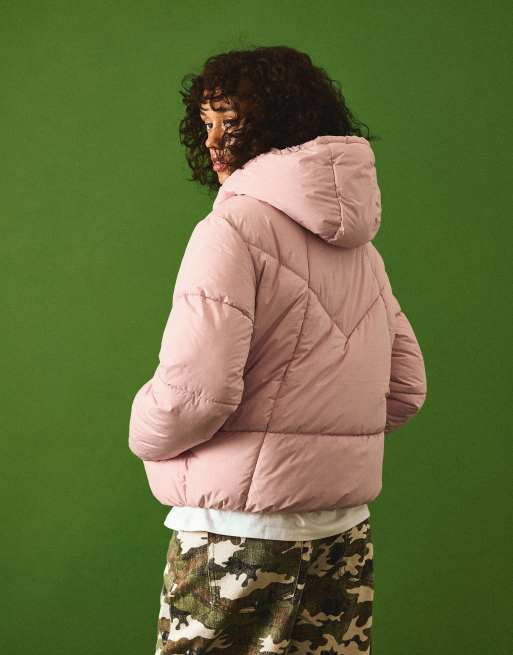 Bershka piumino con cappuccio rosa, 3 di 6