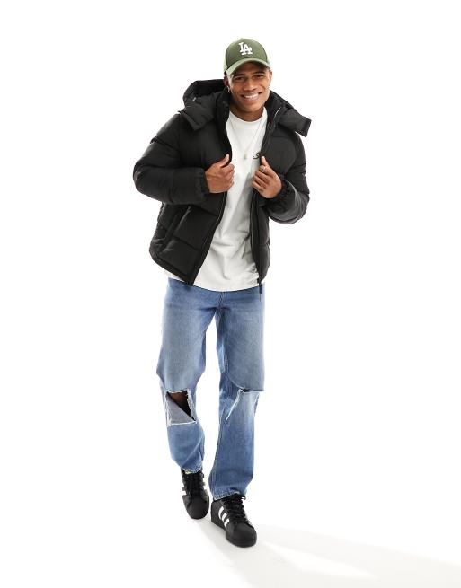 Bershka - Piumino nero con cappuccio, 3 di 4