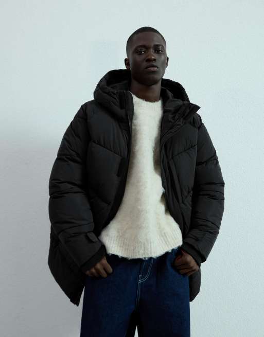 Bershka - Piumino taglio lungo nero