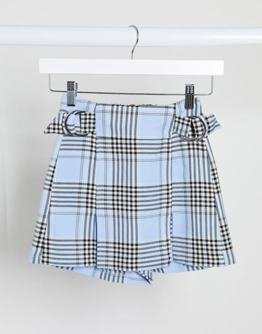 Asos blue outlet plaid skirt