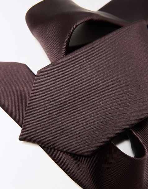 Bershka Plain tie in brown - view 1