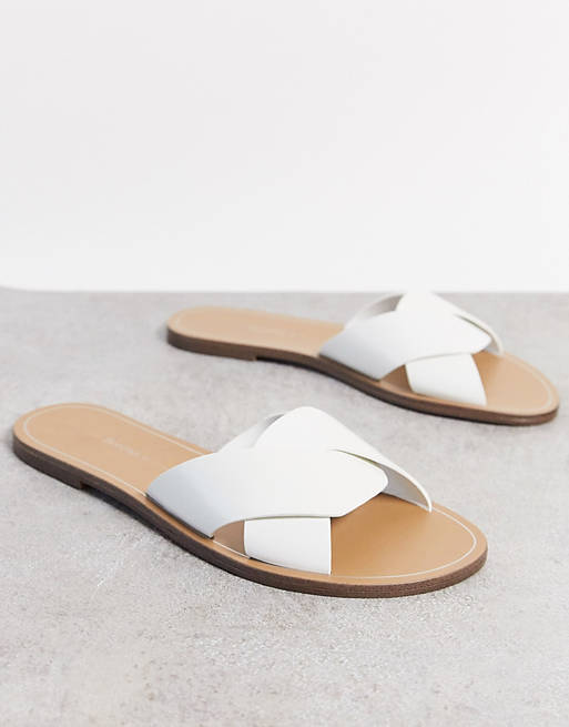 Bershka plaited sandal in white | ASOS