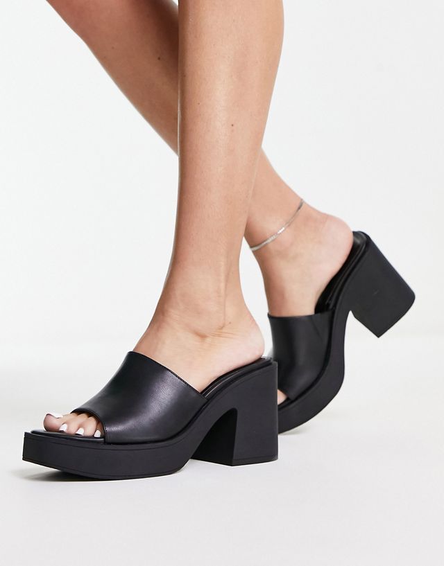 Bershka platform chunky heels in black