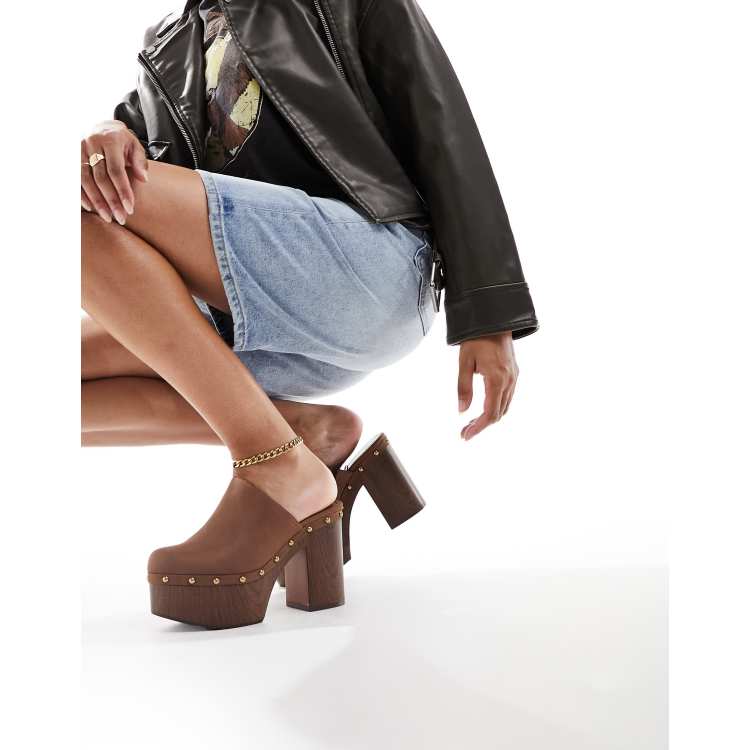 Platform clog heels online