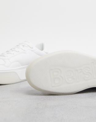 bershka white platform sneakers