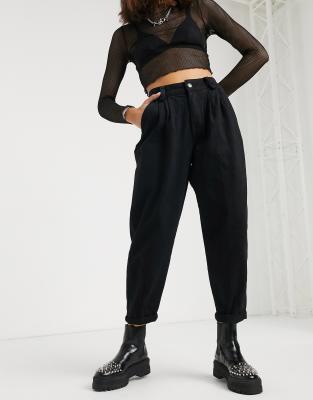 bershka pleat top slouchy trousers