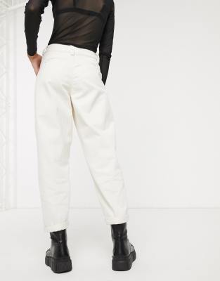 bershka pleat top slouchy trousers