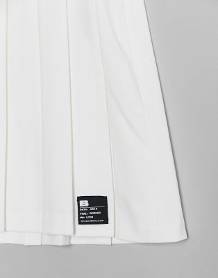 asos white pleated skirt