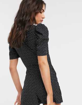 black polka dot playsuit