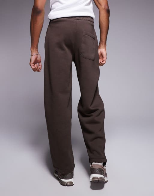 Bershka plush balloon fit trousers in brown