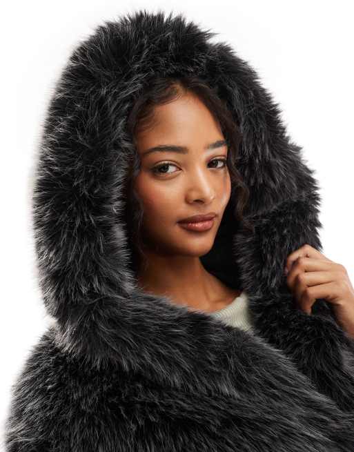 ジャケット・アウター Faux Fur Hoodie Duffle Coat Faux Fur Hooded Duffle Coat With Wool Indigo New Releases