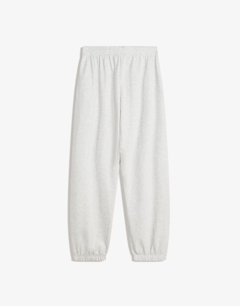 Bershka Plush joggers in light grey - view 1