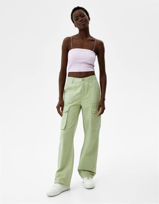 Plus Textured Pocket Detail Wide Leg Cargo Pants