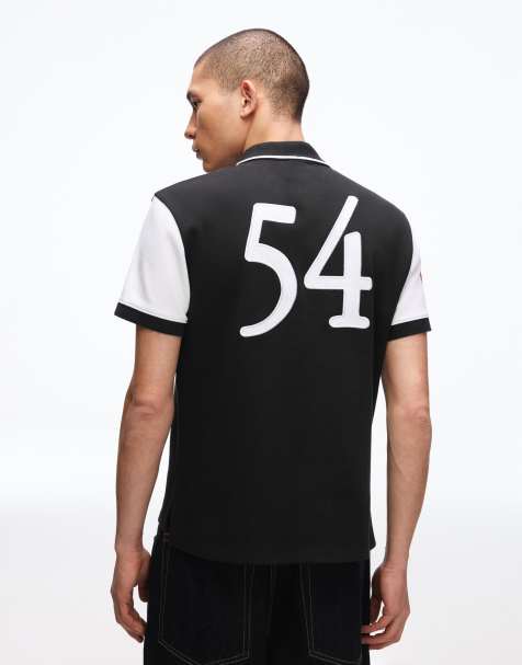 Bershka - Polo à manches courtes et imprimé - Noir - view 1