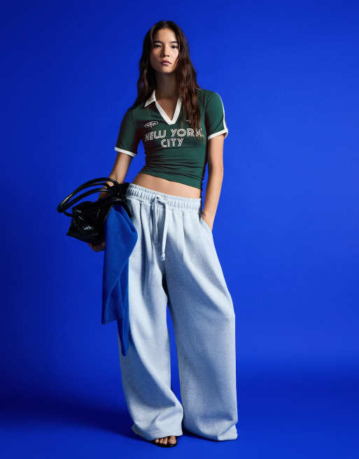 Bershka polo a maniche corte con stampa verde, 2 di 5