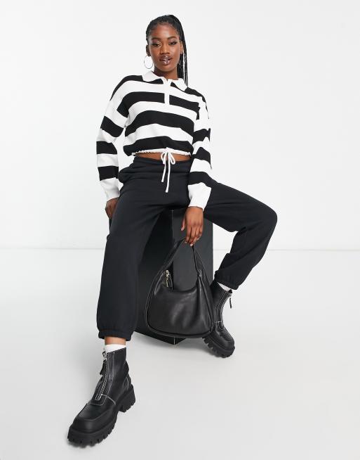 Bershka - Polo corta a righe bianche e nere, 4 di 4