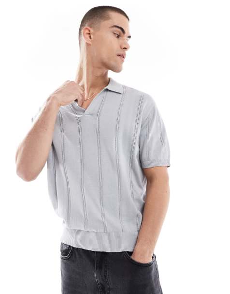 Bershka - Polo en maille - Bleu - view 1