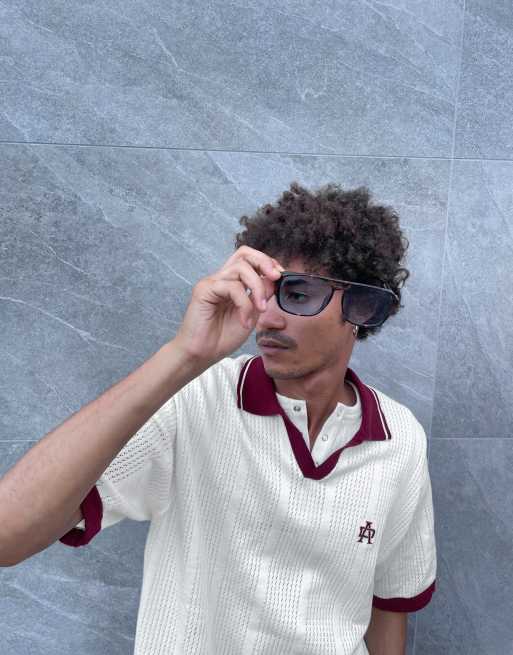 Bershka - Polo imprimé à manches courtes - Blanc, 3 de 5