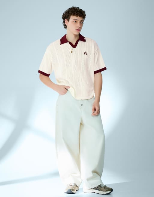 Bershka - Polo imprimé à manches courtes - Blanc, 5 de 5