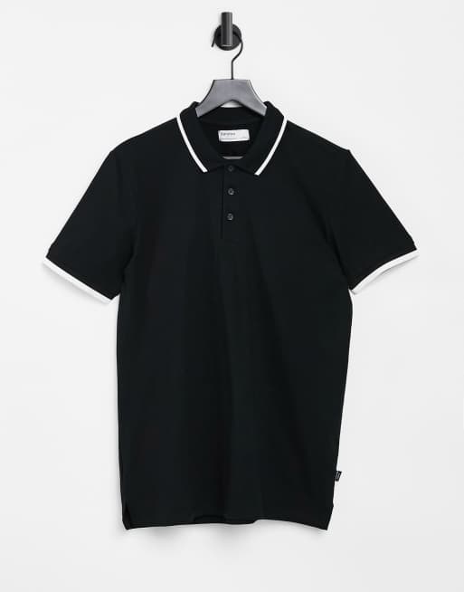 Bershka polo shirt in black