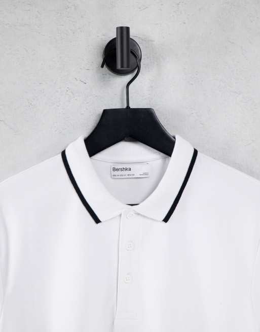 Bershka polo shirt in white