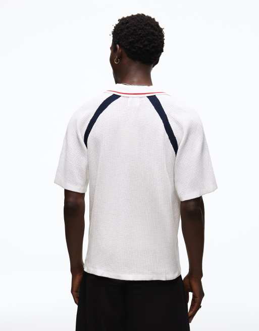 Bershka - Polo sportiva bianca rètro, 4 di 6