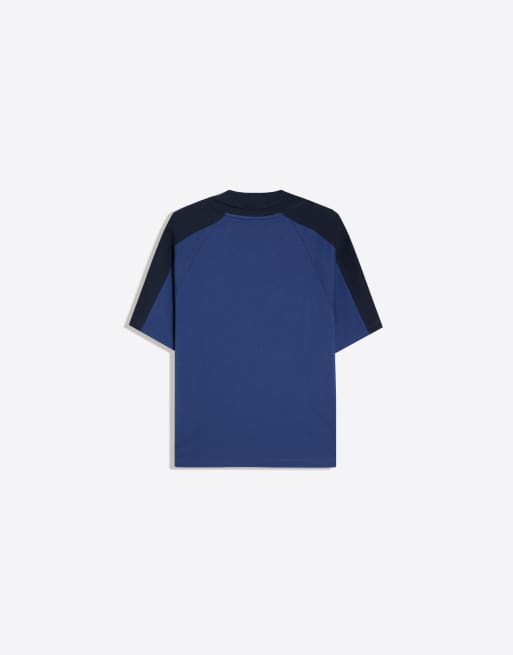 Bershka - Poloshirt met retroprint in marineblauw, 2 van 4