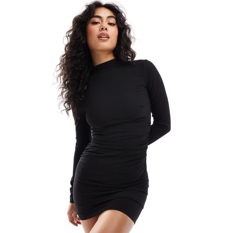 Asos black turtleneck dress deals