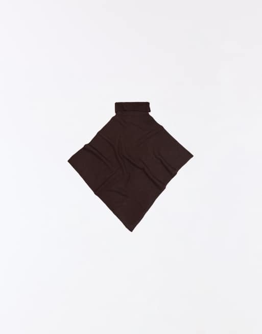 Bershka poncho en maille à col montant marron, 6 de 6